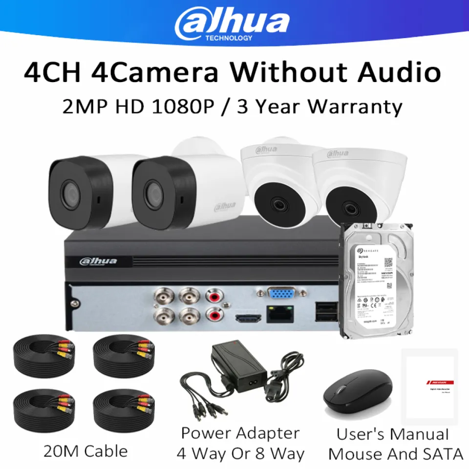 Dahua CCTV Camera Package Set 2MP HD Smart IR CCTV Set Package Camera  Camera CCTV Security Systems 4/8 Channel