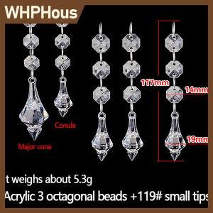 WHPHous 10pcs Acrylic Crystal Beads Pendant Garland Chandelier Hanging Party Wedding Decoration Tables Centerpieces Curtain DIY