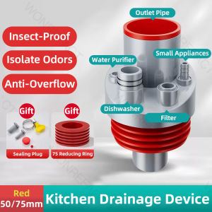 Kitchen Pipe Drainpipe Connector Kitchen Water Purifier Dishwasher Drainpipe Connector Multi-port Drainpipe Odor-proof and Insect-proof