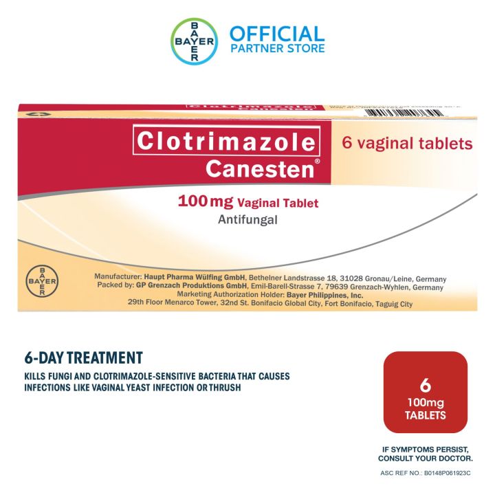 Canesten Clotrimazole 100mg Vaginal Tablet 6 Day Treatment For Vaginal Yeast Infection Or Thrush 2116