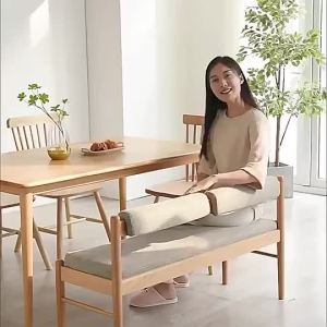 UrbanSpace SG- Dining Bench Solid Wood Bench with Backrest Solid Wood Backrest Bench Doorway Home Sofa Simple Dining Chair Multifunctional Bench Nordic Bedside Stool