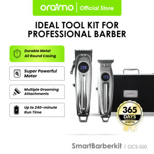 oraimo Smart Barber Alat Cukur Listrik Smart Trimmer Alat Cukur Elektrik Rambut Jenggot Motor Kuat & Tahan Lama Tahan Air Tahan Air OCS-550 Steel Kumis Pencukur Steel Kumis Tubuh Tanpa Kabel Electric Shavers Kumis Jenggot Durable Waterproof Kit Cordless