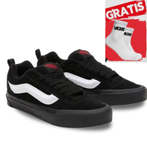 Sepatu Vans Knu Skool mono Black strip White for Men and Women