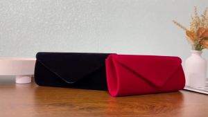 Womens Evening Bag Clutch  Handbag with detachable chain strap  Suitable for Wedding Cocktail Party Velvet Solid Color