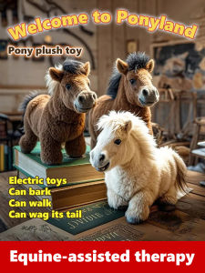 Brown Plush Dolls Robot Pony/ Lifelike Feeling Material Robot Pony/Cute Soft Safety Baby Toy Soft Safety And Environmental Dolls