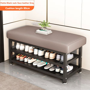 Shoe Changing Bench Household Door Living Room Shoe Storage Iron Cushion Shoe Rack Door Shoe Changing Bench