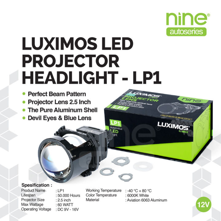 LUXIMOS Biled Projie 60W 2.5 Inch Cut Off Projector Flat Plus Devil LP1 ...