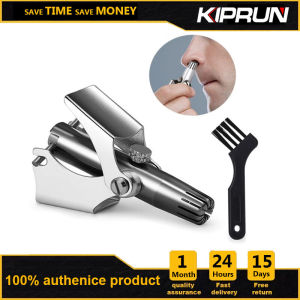 KIPRUN Manual Nose Hair Trimmer 2 In 1 Stainless Steel Washable Portable Nose Hair Trimmer Hair Removal Tools With Dust Brush