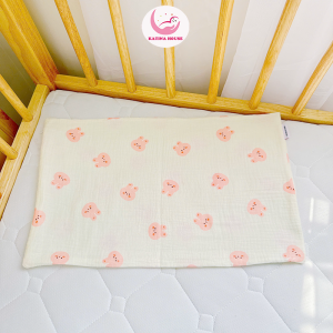 Vỏ gối nằm cho bé Katina House vải Muslin mềm nhẹ thoáng mát thấm hút siêu tốt