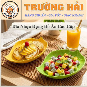 Đĩa Nhựa Melamine Hình Lá Đựng trái cây ĐCao Cấp Gia Dụng Trường Hải - Chống Bể Đựng Hoa Quả Đồ Chiên Decor