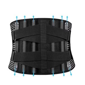 GOXBERK Adjustable Breathable Waist Braces 16-hole Mesh Anti-skid Lumbar Support Belt Orthopedic Corset Double Pull Waist Trainer Workout