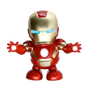 I know Dance Iron Man Avengers Action Figure Toy Led Flashlight Music Robot Thanos Captain Spiderman Hero Tony Stark pattern for Electronic Toys
