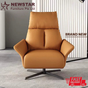 Modern Simple high-Back Lounge Chair Rotating Lazy Sofa Designer with Optional Footrest Office Lunch Break Leisure Sofa Chair for Living Room