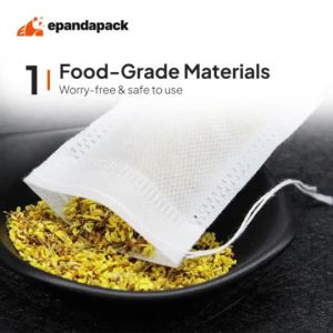 fast shipping-local sale100pcs Empty Tea Bag Filter Uncang Teh Kosong DIY Tea Filter Bag Drawstring Non Woven Filter Bag