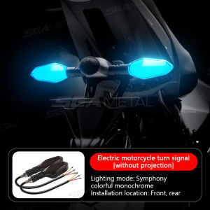 SEAMETAL Motorcycle Projection Lamp LED Turn Signal Color Sequential Flowing Flash Indicator Lights