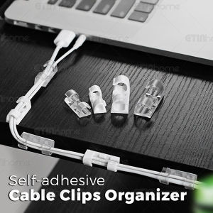 Klip Kabel Meja Cable Clips Adhesive Wire Organizer Home Office Desk Cord Cable Management 20pcs / 16pcs