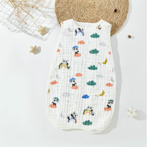 Anakkidsg---Double-sided vest baby sleeping bag childrens pure cotton sleeping bag anti-kicking quilt thin version