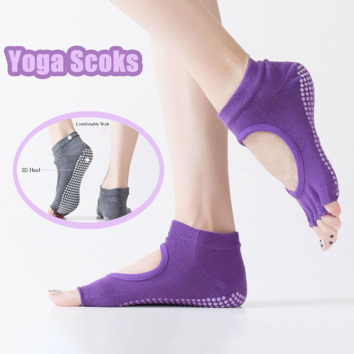 Women Anti-slip Open Toe Yoga Socks Professional Five Toe Yoga Socks ...
