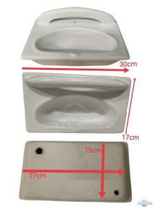 BATHKITCHZ Ceramic Soap Holder Colorful Soap Shelf Semi Recessed Rack Built in Handle Grab Bar Rak