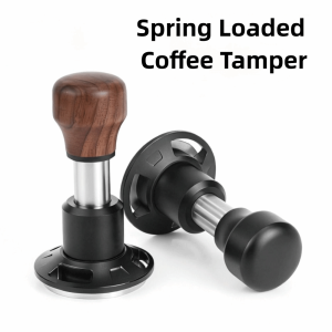 INVADER 58.5mm 53mm 51mm Espresso Tamper Constant Pressure Stainless Steel Coffee Impact Tamper High Quality Ripple Base Spring Loaded Coffee Tamper