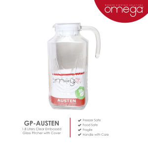 Omega Austen 1.8 Liter Clear Embossed Glass Pitcher