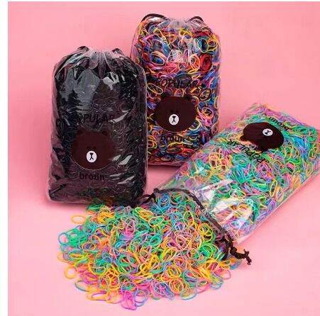 ponytail disposable rubberbond black/assorted sanrio /50grams 500pcs ...