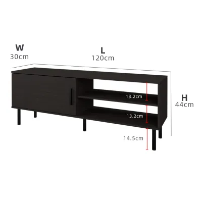 KitchenZ 4FT LEGEND TV Cabinet Solid Board with 1 Door 2 Open Storage-HMZ-FN-TC-5914/5924