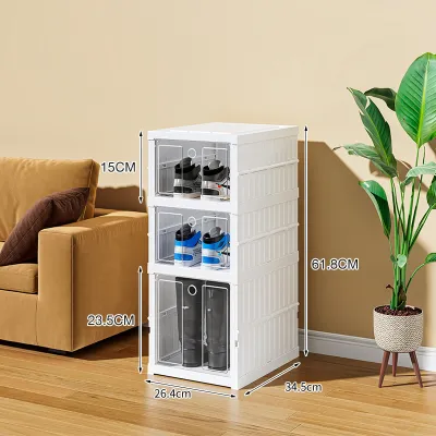Jumper kids กล่องรองเท้า 2-9 ชั้น กล่องใส่รองเท้า กล่องรองเท้าพลาสติกบานใส พับได้ shoe box waterproof พร้อมส่ง!