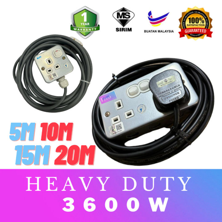 Heavy Duty Super Thick Cable 1.25MM 70/076 40/076 3core flexible cable Extension Trailing Socket