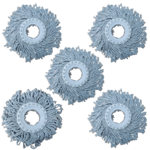 Combo 5 bông Lau Sàn Nhà 360 độ CAO CẤP mâm tròn COTTON Cao Cấp thấm hút vượt trội Làm Sạch hiệu quả