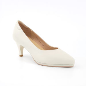 ST.JAMES รองเท้าหนังแท้/รองเท้าคัทชู หัวแหลม ส้น 7.5 ซม. รุ่น ROMA สี L.BEIGE | รองเท้า ผู้หญิง