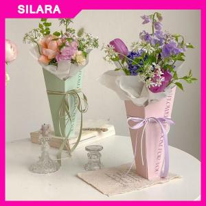 SILARA 1pc Flower Wrapping Paper Gift Box Bouquet Packaging Bag Flowers Paper Wrapping Material Graduation Wedding Party Supplies