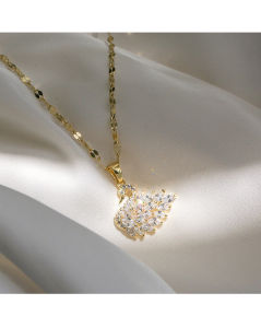 Yuki Của Vòng Cổ Nữ Sáng Bóng Pha Lê Trắng Mặt Dây Chuyền Thiên Nga Không Dây Chuyền Xích Bằng Thép Vòng Cổ Dài Hồng Vàng Trang Sức Thời Trang Quà Tặng Cho Cô Gái