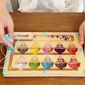 Bevavar Magnetic Matching Maze Board Game Color and Number Sorting Toy for Kids Early Learning Counting Skill Toys