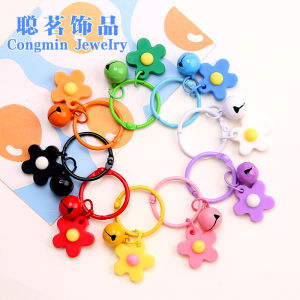 จี้ แรงดึงดูดทางการมองเห็น ฟังก์ชั่น พวงกุญแจ ทําด้วยมือ การจับคู่สีต่างๆ กระดิ่ง สไตล์ส่วนบุคคล