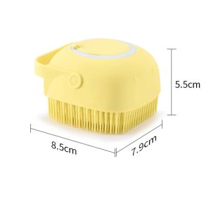 2 in 1 Pet Shampoo Dispenser＆Massage Comb Brush Pet Dog Grooming Shower Brush for Dogs Cats
