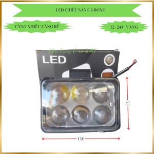 Đèn LED Xe Tải Xe Máy Xe Công Trình màu trắng vàng Loại 8 bóng nguồn 12-38V