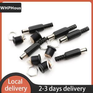 [COD] WHPHous Ship within 24 hours 10 Pcs 5.5mm x 2.1mm Male DC Power Plug Connector Screw Lock Female Panel Socket