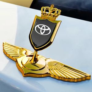 High quality Modified Metal 3D Standing Car Front Hood Emblem Sticker Angle Wings Emblem Badge Car Dedicated hood logo For Toyota raize Vios Fortuner Innova Corolla Altis Hiace Avanza Land Cruiser Hilux Camry Wigo RAV4 Revo Corolla Yaris Previa FJ Cruiser