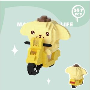 mekansm DIY Mainan Mini Bricks Seri Scooter Motor Cinnamoroll Building Block 3D