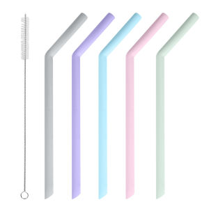 GUHEHARD Reusable Flexible Milkshake With Cleaning Brush Tea Party Supplies Tableware Bar Tool Drinking Straws