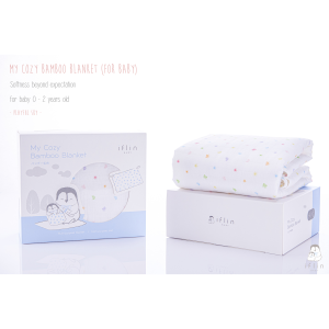 Iflin Baby - ผ้าห่ม ไซส์เบบี๋ 0-2 ขวบ (มีสายคล้องรถเข็น ไม่ให้ผ้าหล่นพื้น) - Baby Blanket 0-2 years old (with Stroller Straps) - ของใช้เด็ก ผ้าห่มเด็ก ผ้าห่มใยไผ่ ผ้าห่มTencel