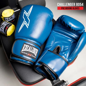 Excalibur CHALLENGER 8054 Premium PVC Leather Boxing Gloves Black Red Blue 8oz to 16oz