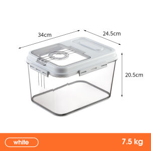 Rice Container Rice Bucket Plastic PET Clear Kitchen Food Container with Magnet switch