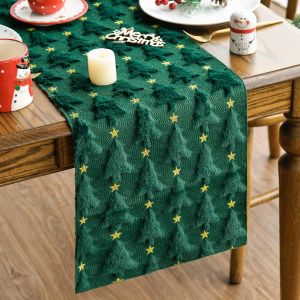 Table Flag Christmas Tree Visual Impact Tablecloth Decoration Warm and Cozy Sequins Fit Flat