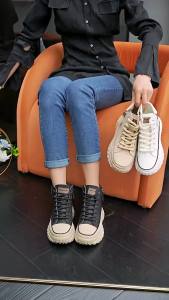 Dad Shoes Women 2023 Autumn High-Top Sports Casual Versatile Thick-Soled Fashion Short Boots Trendy Shoes Korean Style White Sneakers