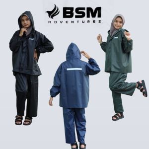 (BISA COD) Jas Hujan Pria Wanita by BSM Raincoat Jas Hujan Setelan Baju Celana Anti Rembes