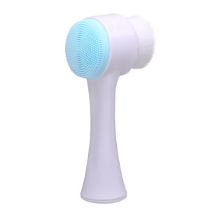 【Ready Stock】3D Double Silicone Facial Cleansing Brush Manual Massage Facial Brush Soft Bristles Exfoliator Double Sided Face Wash Brush