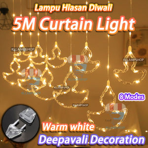 3Color Lampu haisan diwali 5M Curtain Fairy light Deepavali Decoration Led light strip Room decor lamp 11Mode Lampu Led