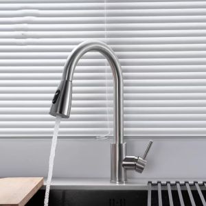 AU Pull-out faucet stainless steel adjustable hot and cold water for kitchen sink black kitchen faucet
